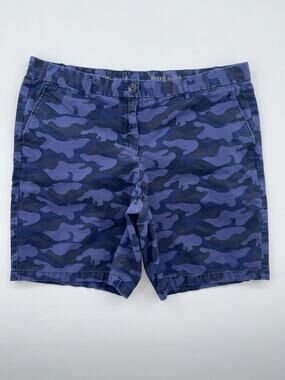 Gap women blue camouflage boyfriend roll-up 9" shorts